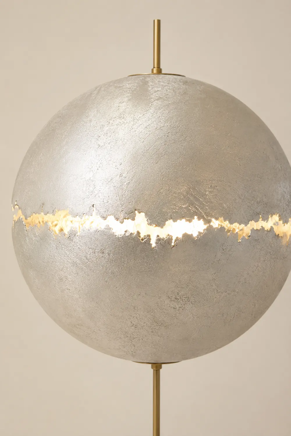 Elif Modern Moon Globe Metal Resinn Floor Lamp, Gold/Silver - Lumpaz