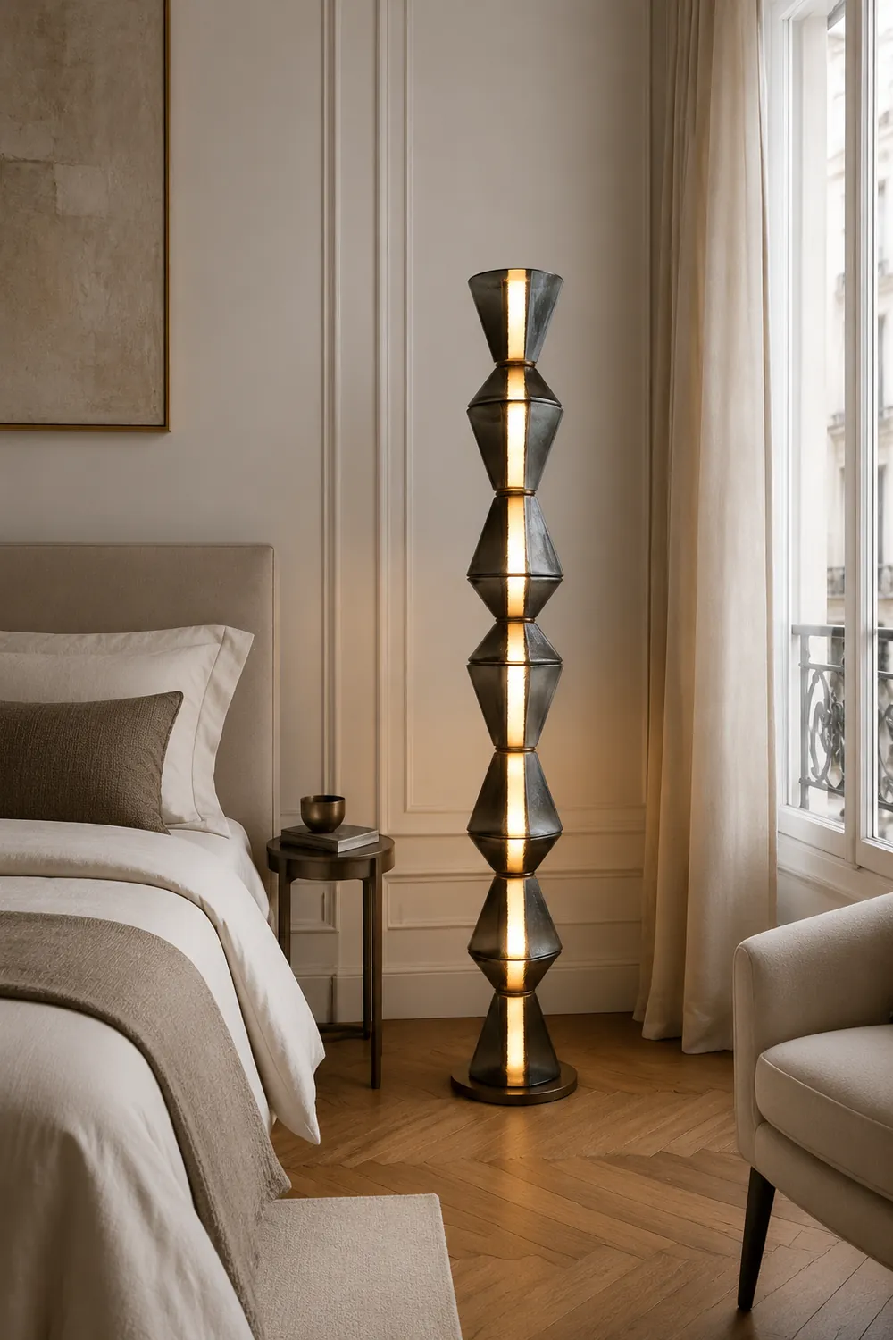 Evette Nordic Modern Black LED Pendant & Floor&Table Lamp, Glass - Lumpaz