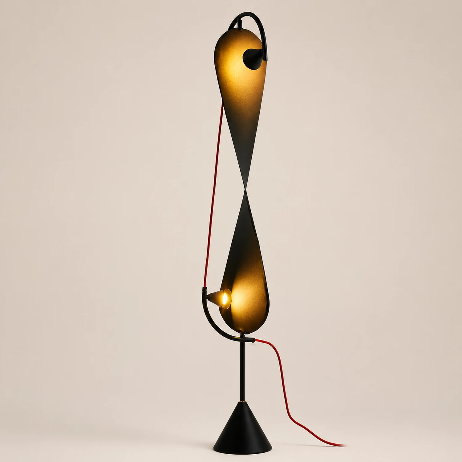 Salgado Modern Minimalist Geometric Metal Floor Lamp, Black - Lumpaz