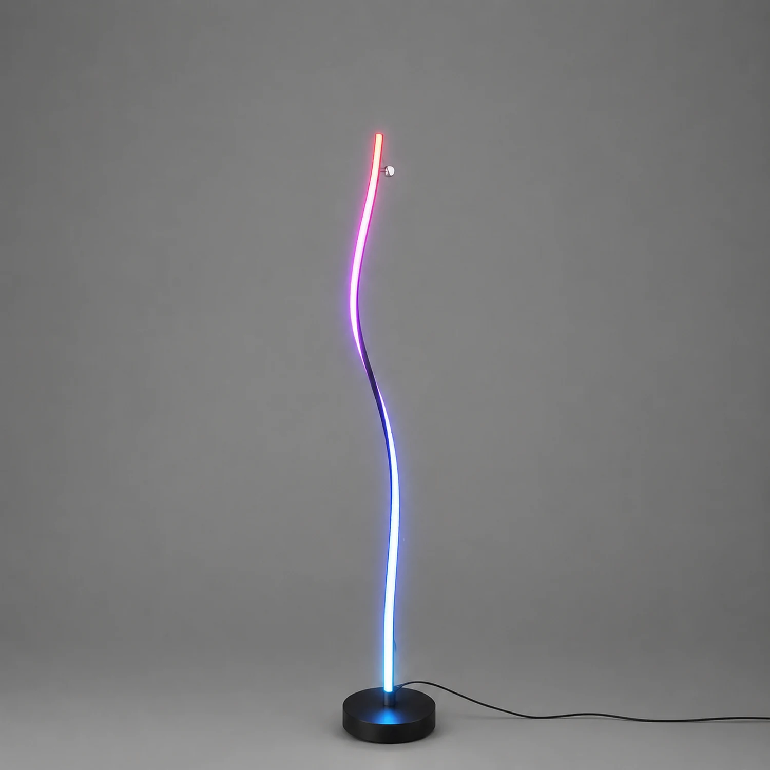 Modern Linear Metal Acrylic Floor Lamp, Black/White - Lumpaz