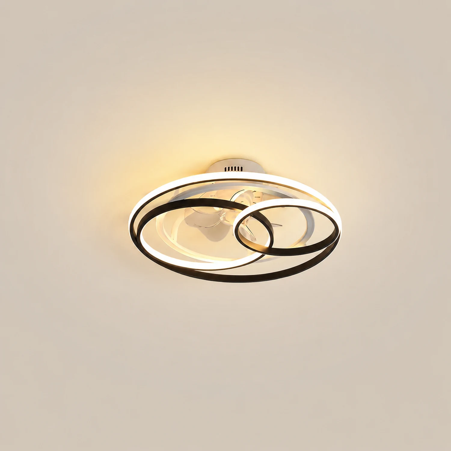 Arisha 4-Rings Ceiling Fan with Light, DIA 21.6"/23.6" - Lumpaz