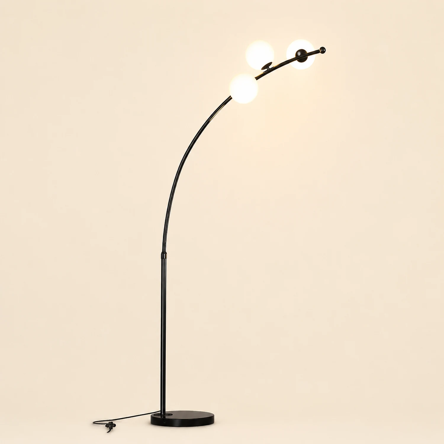 Valentina Modern Arc Multi Head Bubble Floor Lamp Black/Gold - Lumpaz