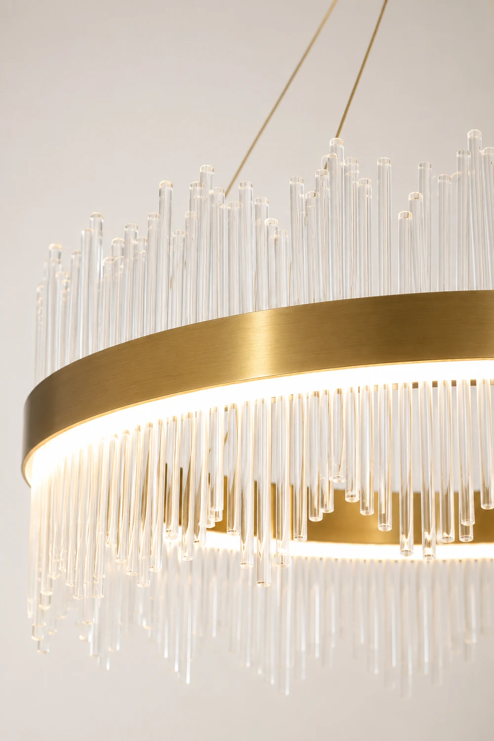 Marilyn Modern Round/Rectangular Chain Chandelier, Gold - Lumpaz