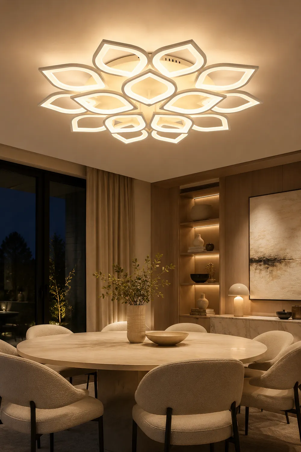Hana Modern Designer Flower Flush Mount Ceiling Light - Lumpaz