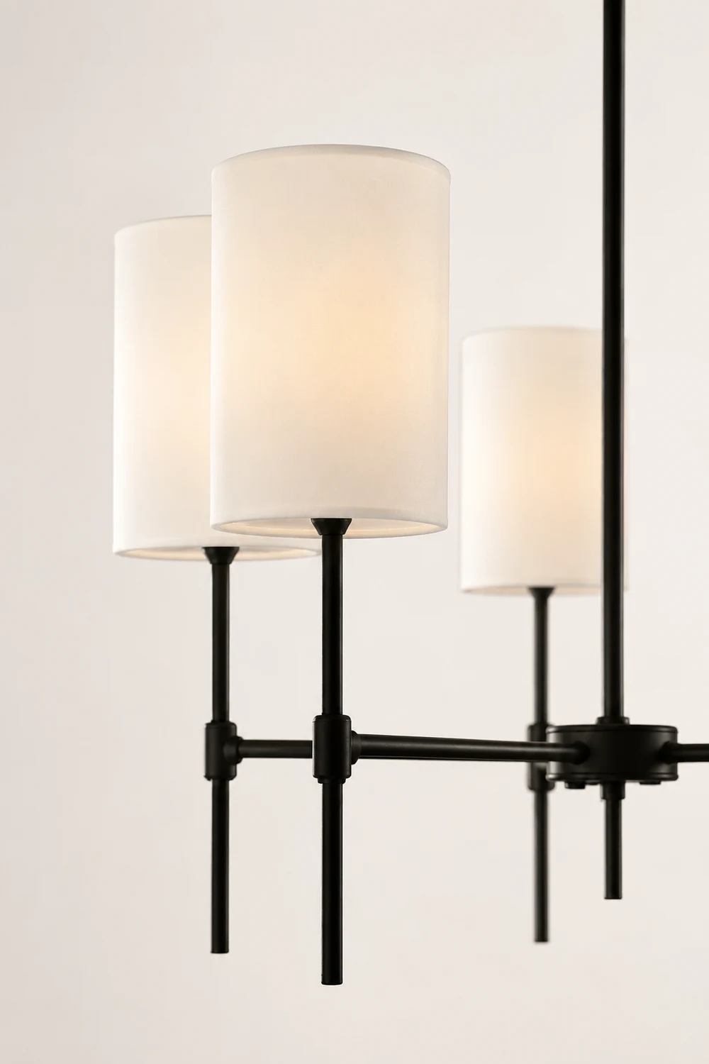 Silva Modern LED Chandelier Black/Gold Metal/Fabric Bedroom/Living Room - Lumpaz