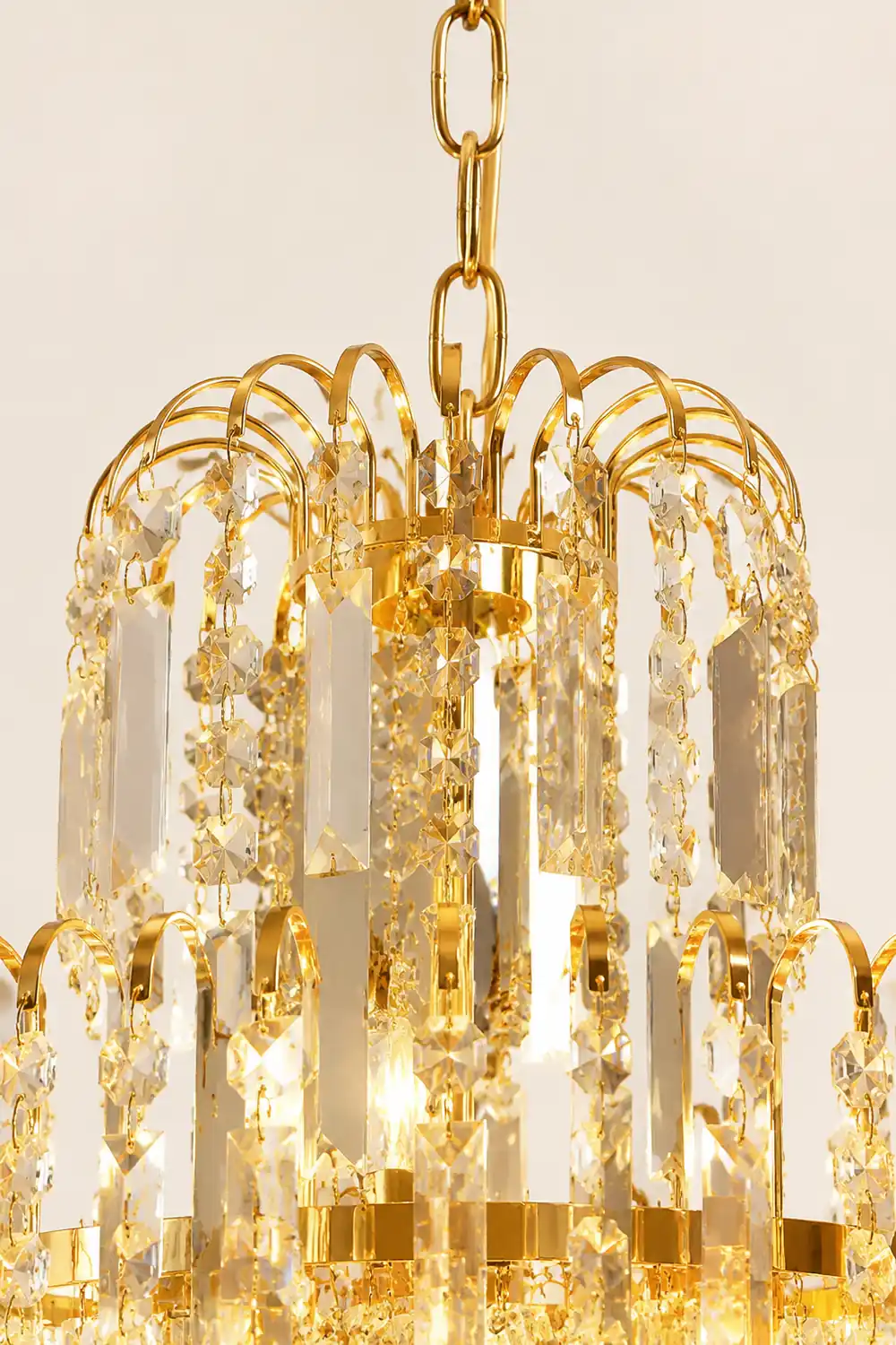 Marilyn Luxury 5 Layers Tassel Crystal Chandelier Gold - Lumpaz