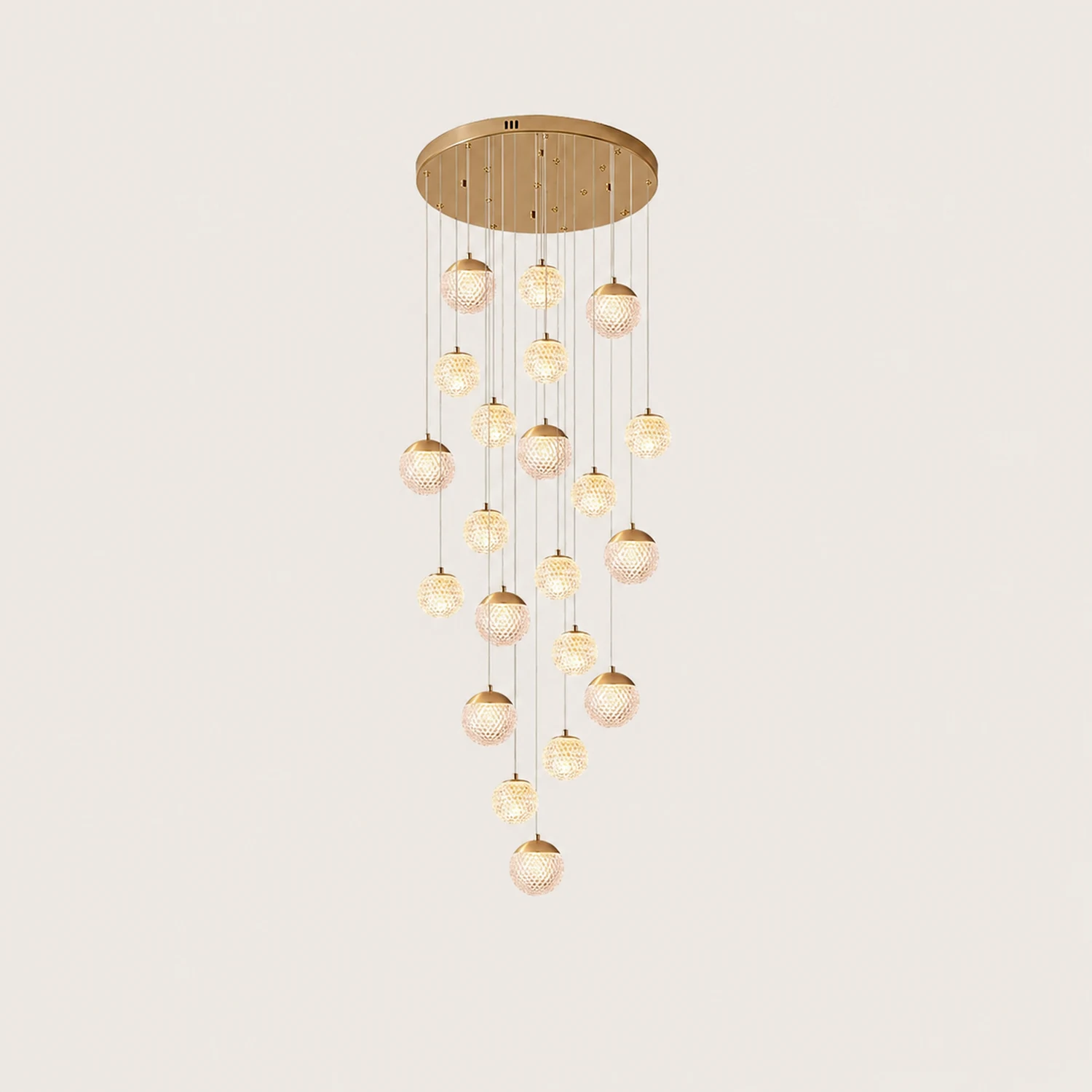 Jibril Multi Staircase Modern Art Deco Pendant Light, Gold - Lumpaz