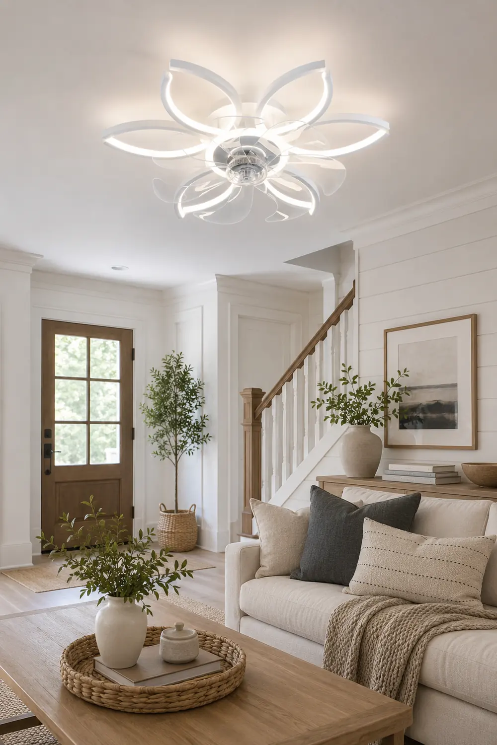 Lacey Ceiling Fan with Light, 4 Style, L 21" Living Room - Lumpaz