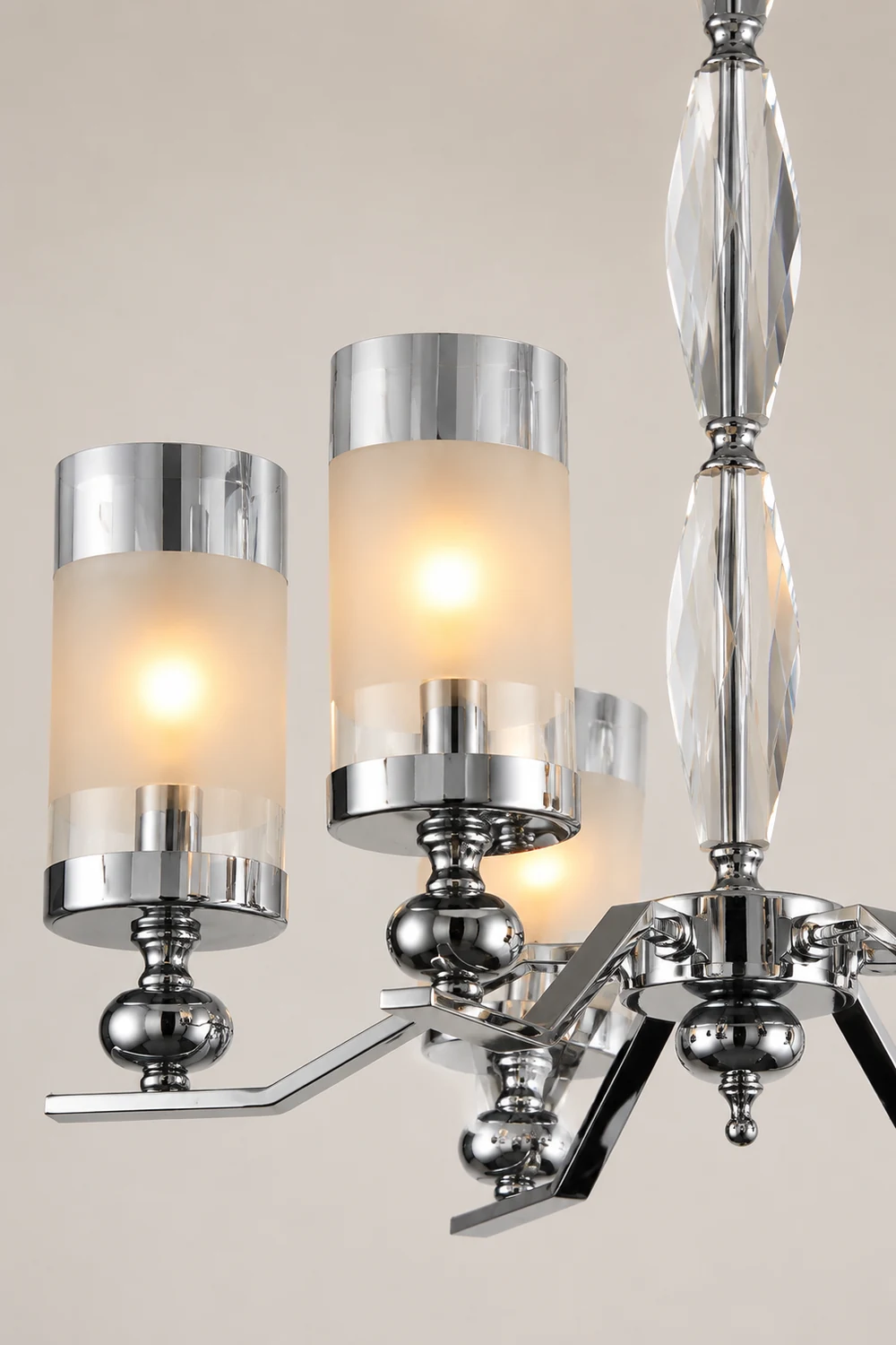 Alessio Retro Silver Metal/Glass Chandelier/Wall Lamp, Living Room - Lumpaz