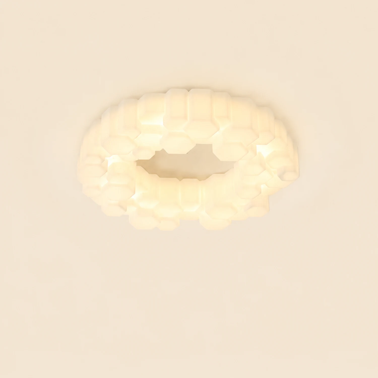 Quinn Honeycomb Metal/Acrylic Flush Mount Ceiling Light, White - Lumpaz