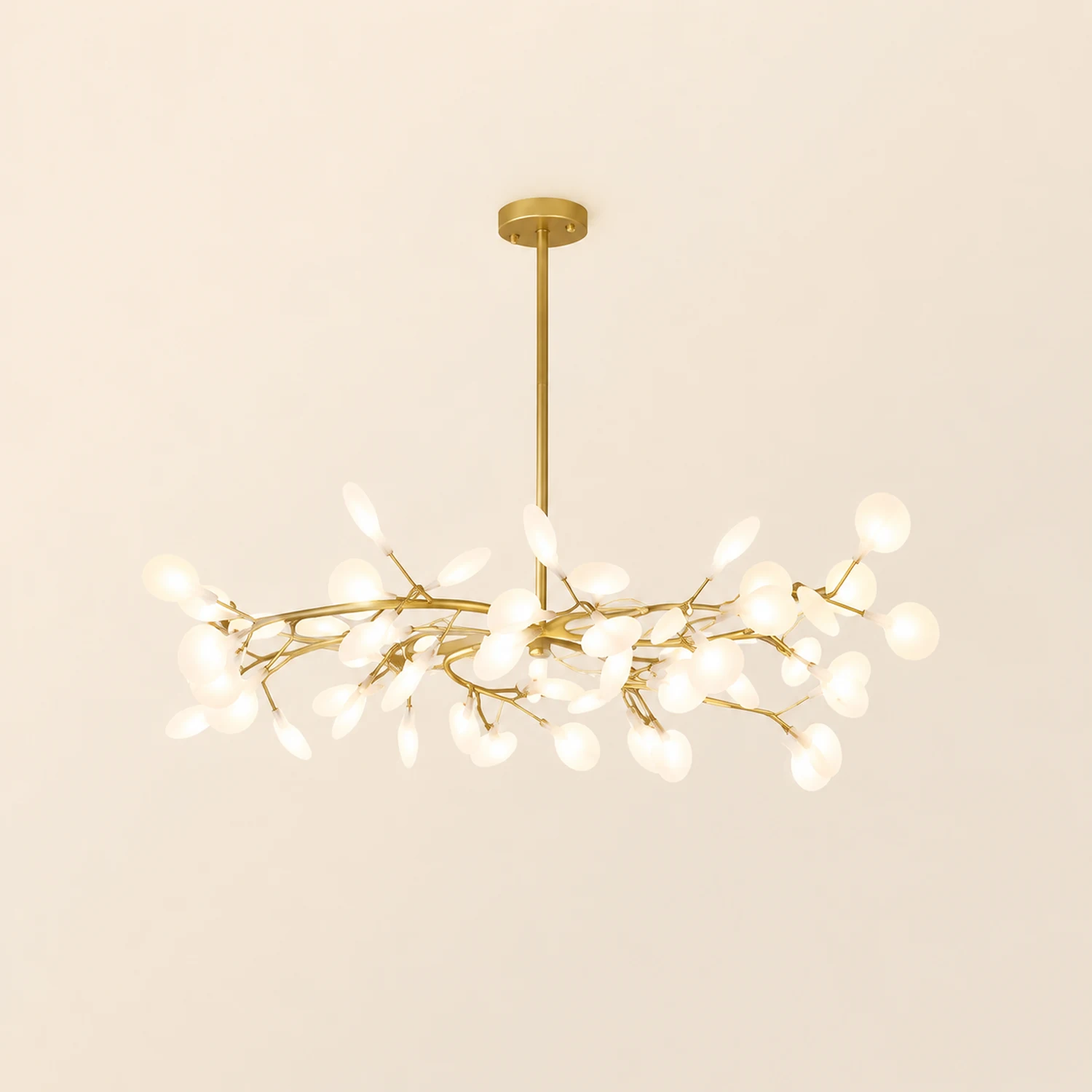Ophelia Unique Branch Firefly Art Deco Chandelier Black/Gold Living Room - Lumpaz