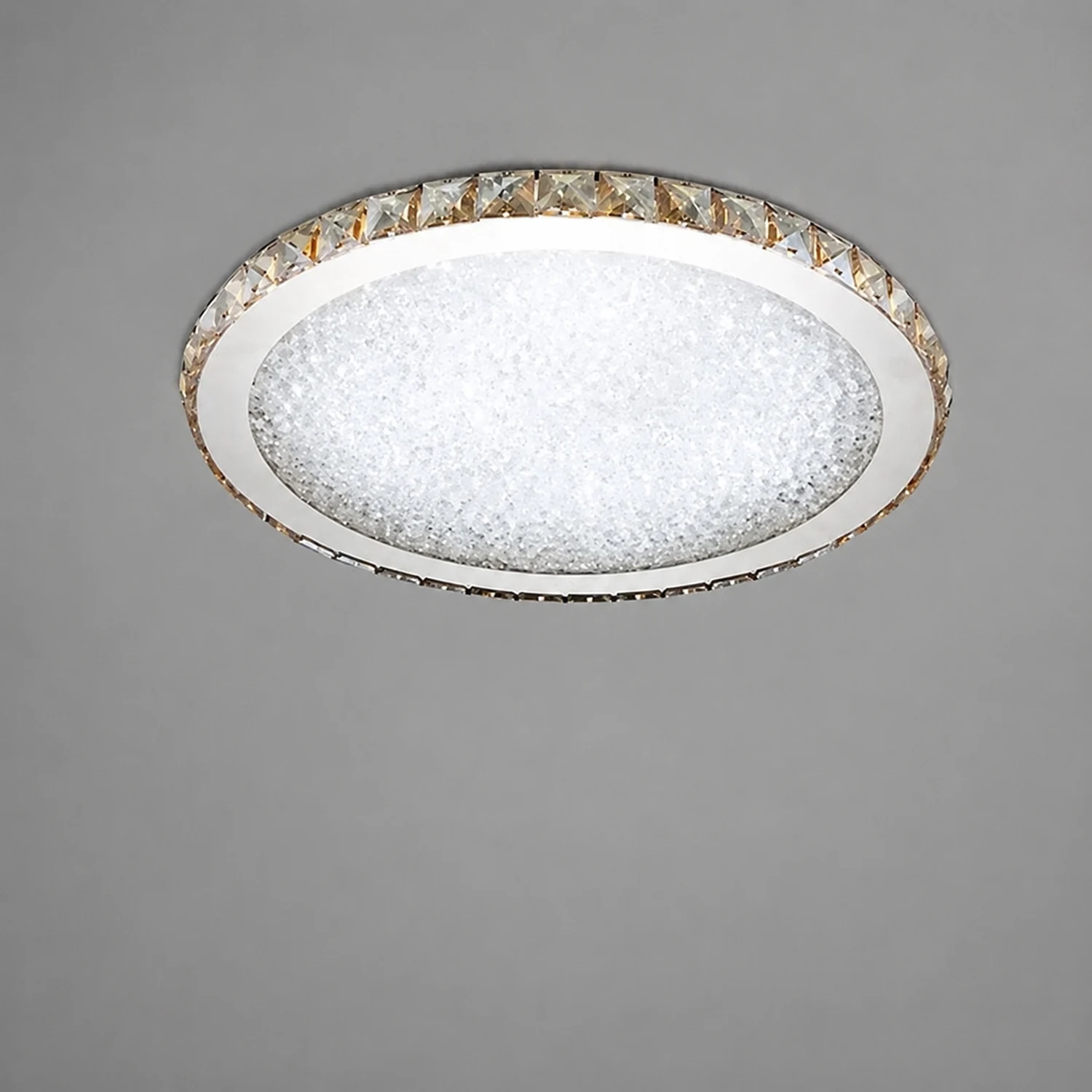 Kristy Round Flush Mount Ceiling Light Clear/Amber Living Room - Lumpaz