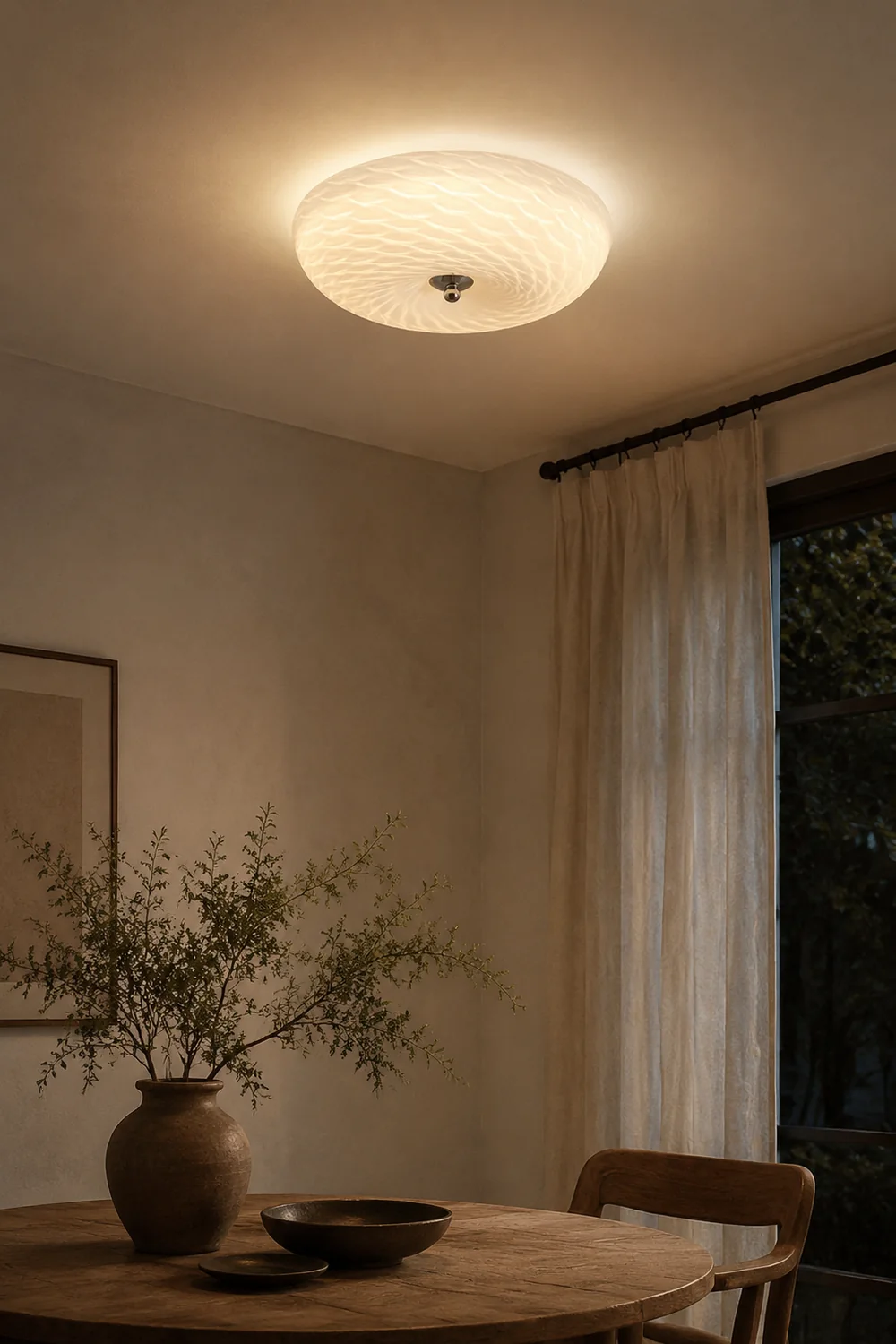 Hailie Design Circle LED Ceiling Light Metal/Glass White Bedroom/Living Room - Lumpaz