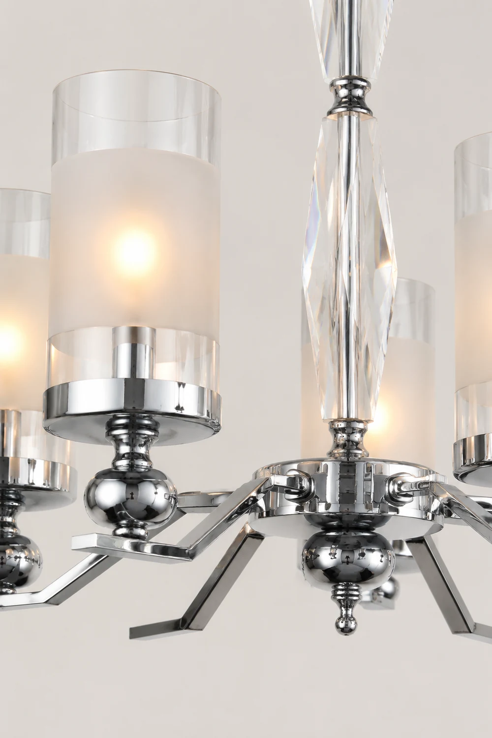 Alessio Retro Silver Metal/Glass Chandelier/Wall Lamp, Living Room - Lumpaz