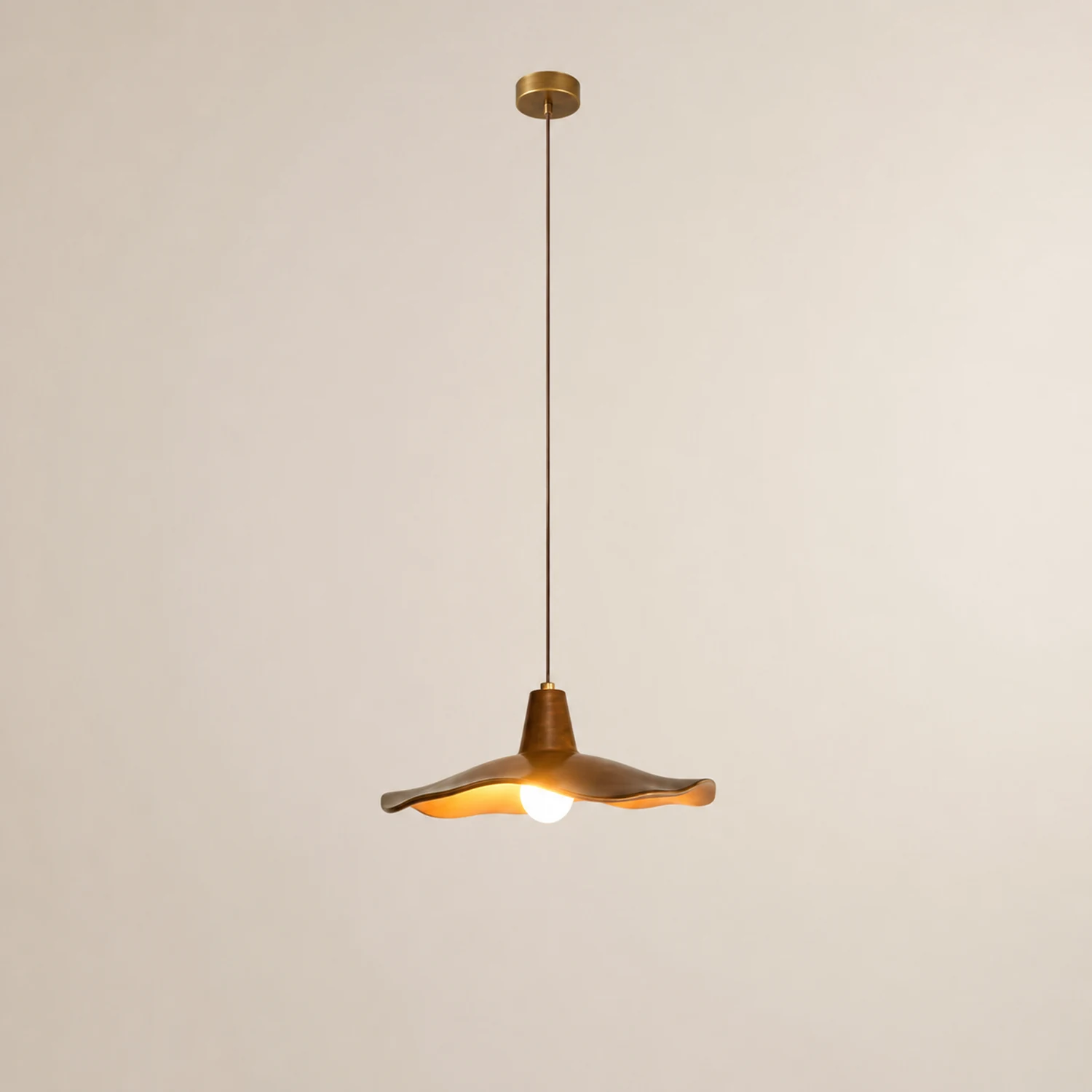 Carins Pendant Light Wave Retro, Mahogany/Resin, Dining Room - Lumpaz
