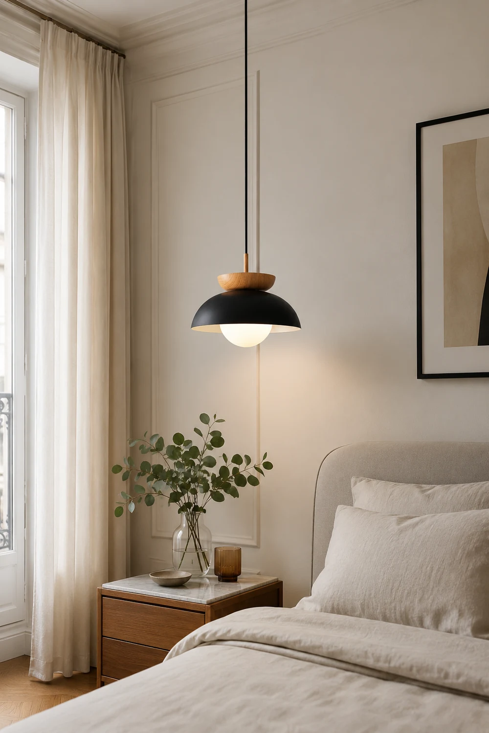 Ozawa Nordic Pendant Lights Wood/Metall Black Kitchen Balcony - Lumpaz