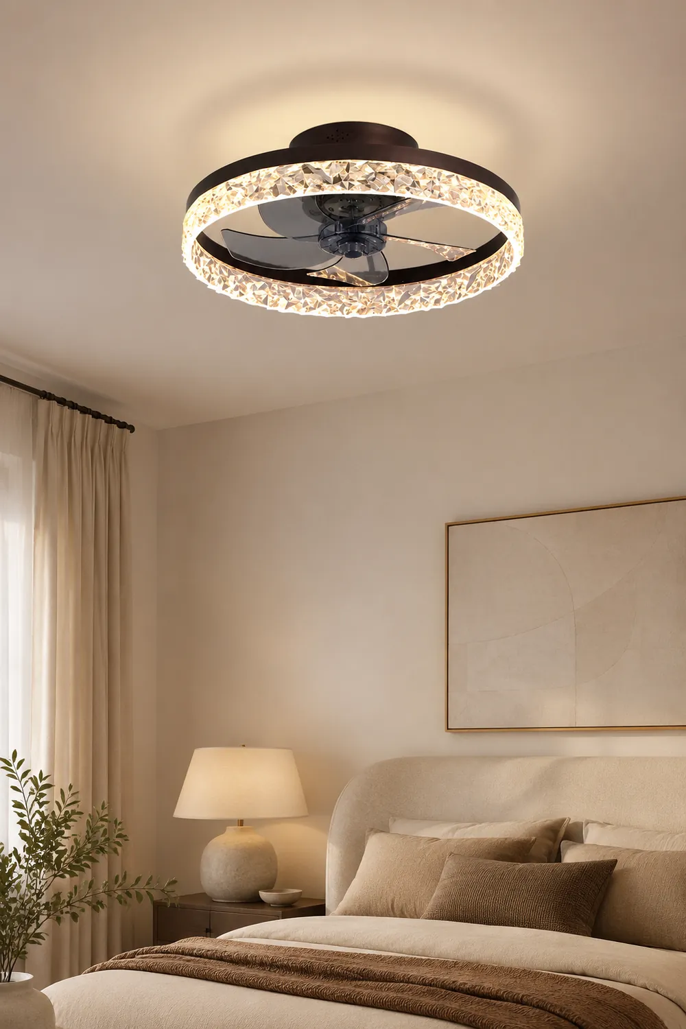 Kirsten 1-Light Ceiling Fan with Light, 4 Color, 19.5" - Lumpaz