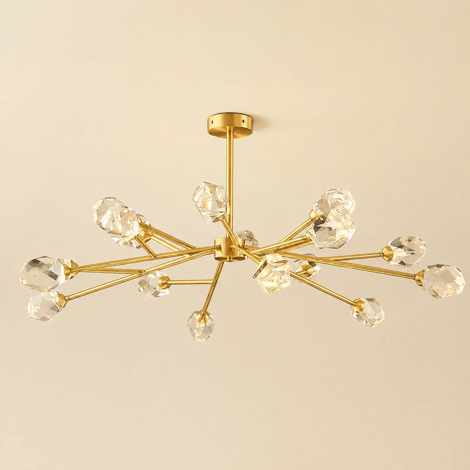 Kristy Luxurious Crystal Chandelier Living Room Golden - Lumpaz
