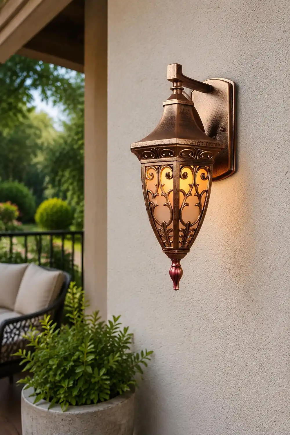 Outdoor Vintage Bronze Wall Light 1-light Wall-Mount Lantern - Lumpaz