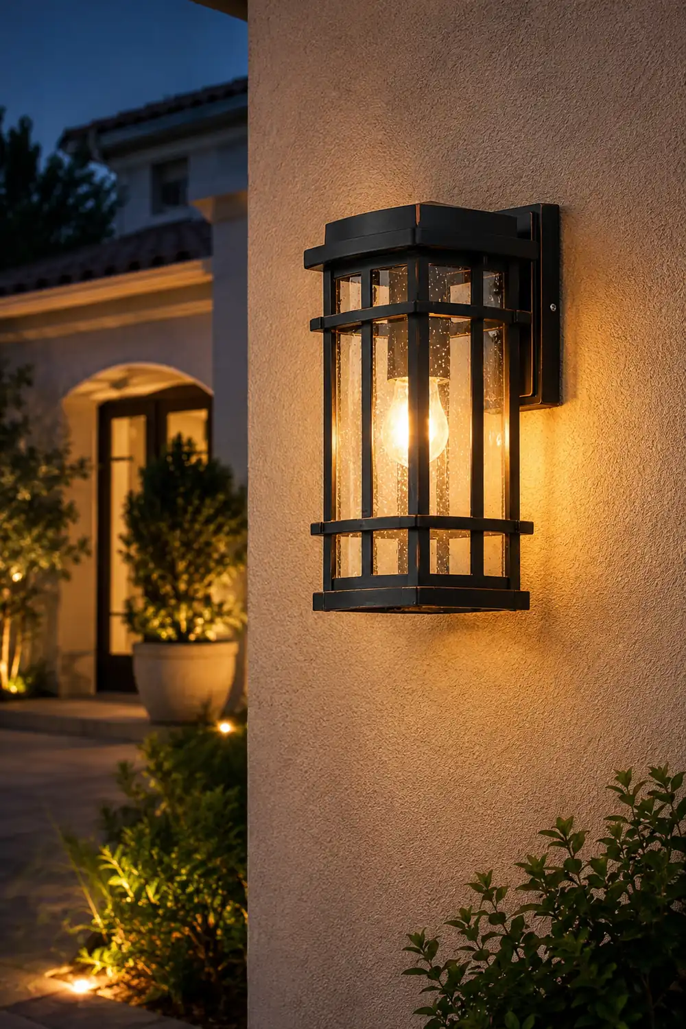 Retro Simple Waterproof Bubbles Glass Shade Modern Outdoor Wall Light - Lumpaz