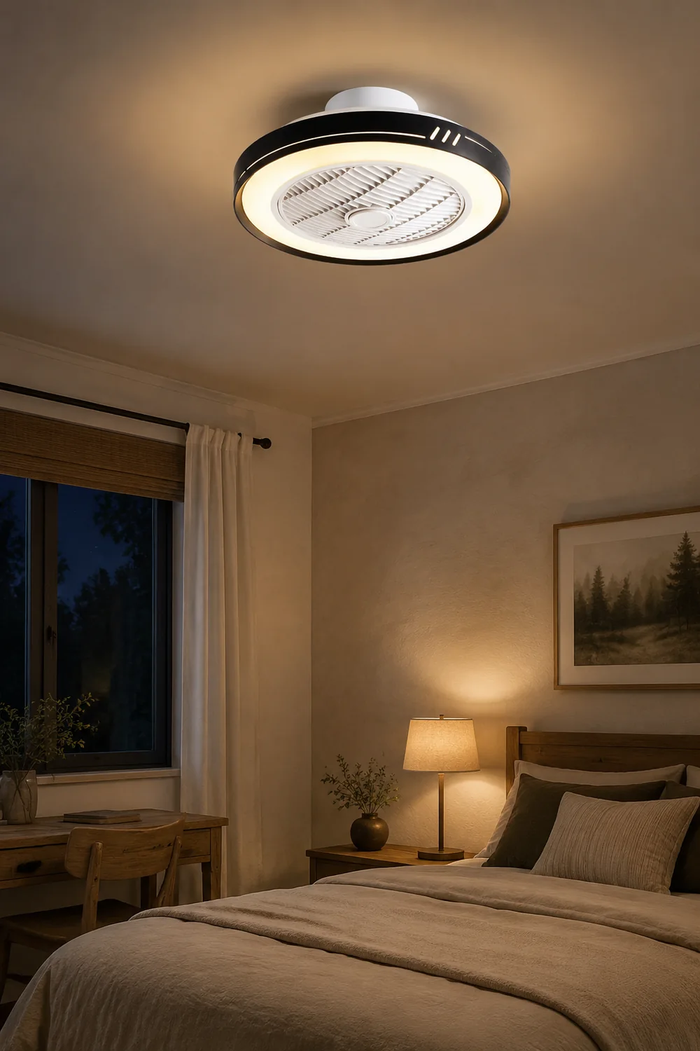 Kirsten 5-Blade Ceiling Fan with Light, 5 Color, DIA 20" - Lumpaz