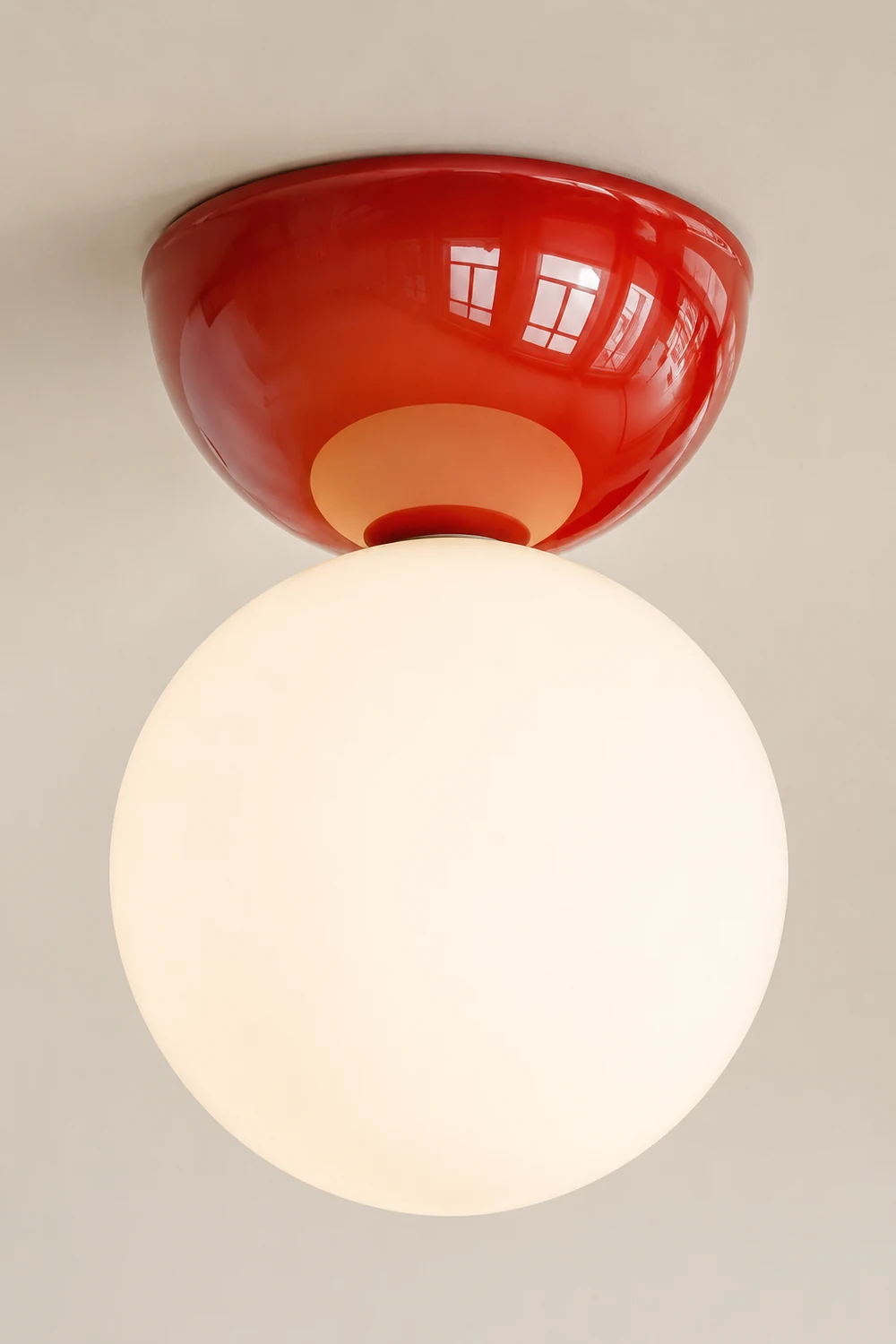 Valentina Vintage Cream Style Ceiling Light Red Chrome Green Bedroom - Lumpaz