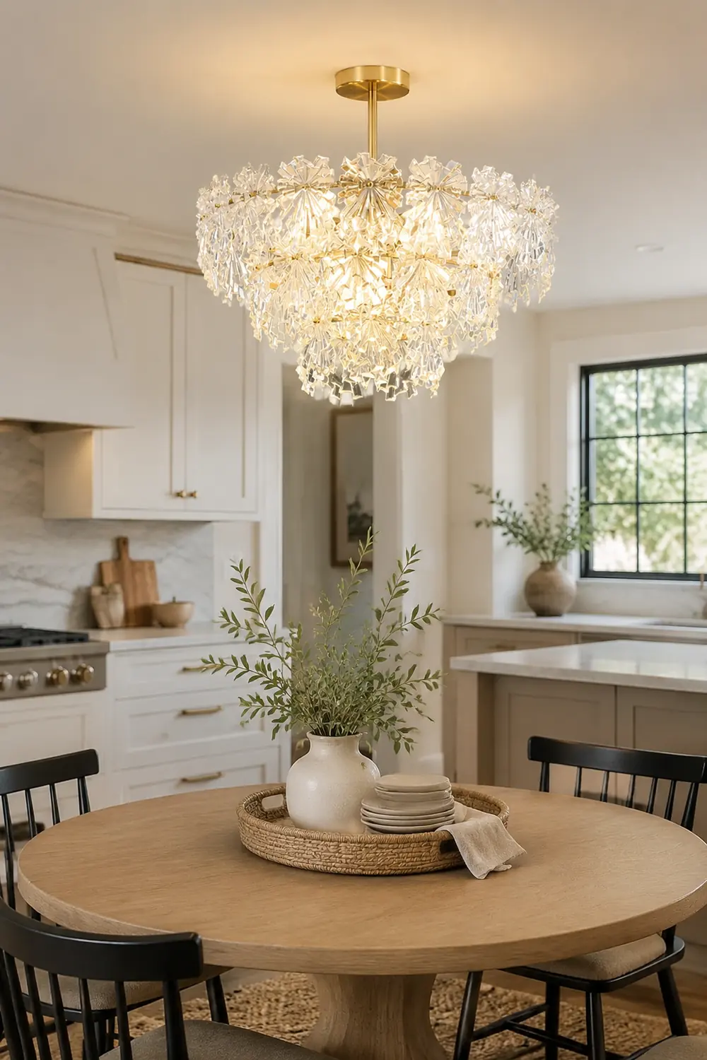 Marilyn Elegant Gold Pendant Light 3 Rings, Metal/Glass - Lumpaz