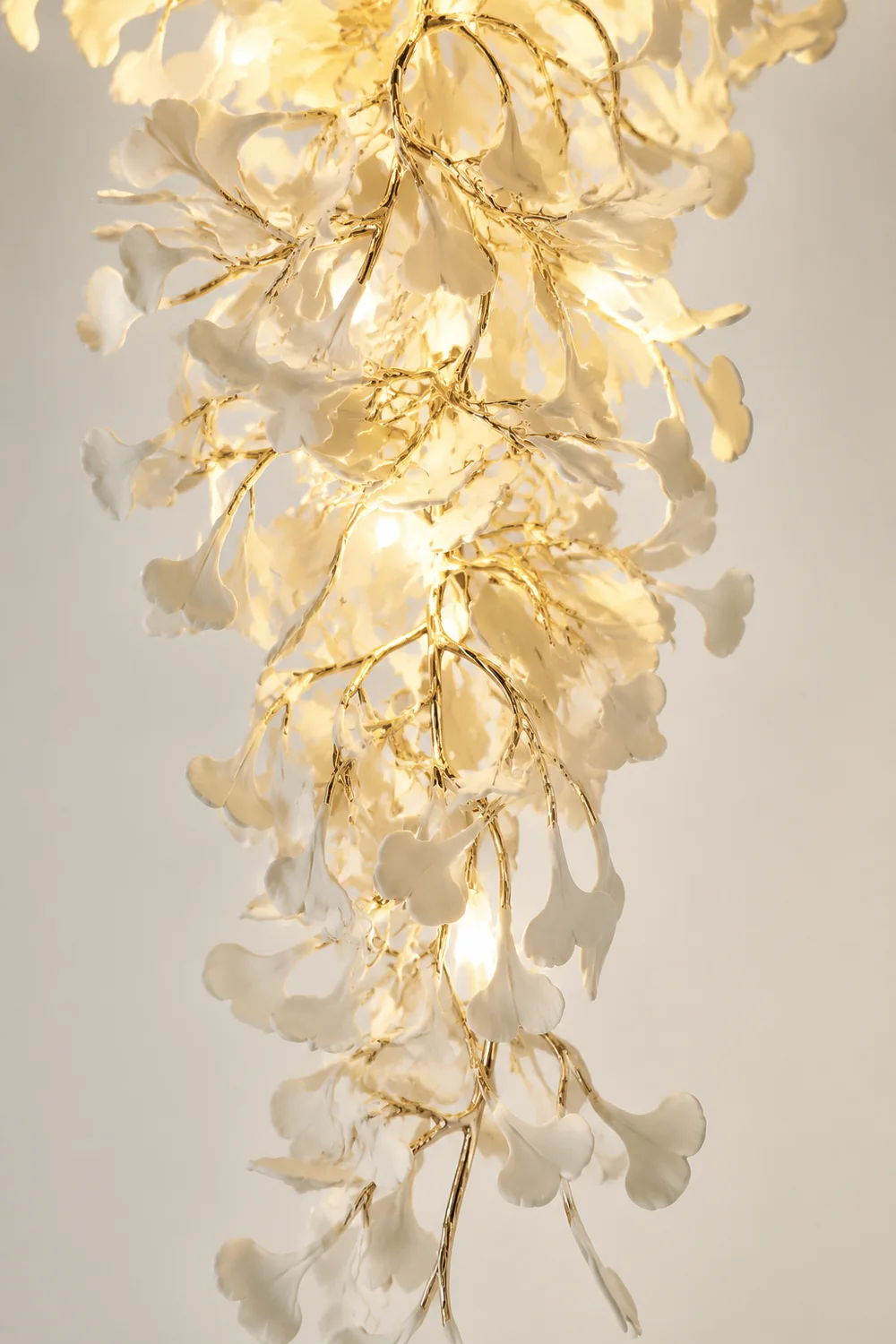 Ophelia Modern Leaf Chandelier Metal/Ceramic Bedroom/Living Room - Lumpaz