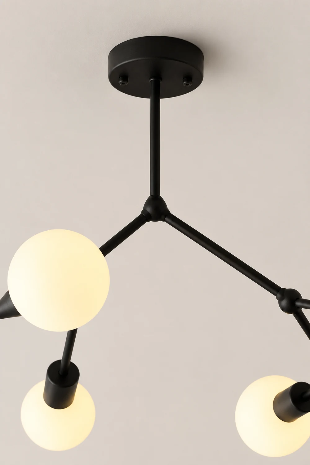 Valentina Industrial Bubbles Chandelier, Black/White/Gold - Lumpaz