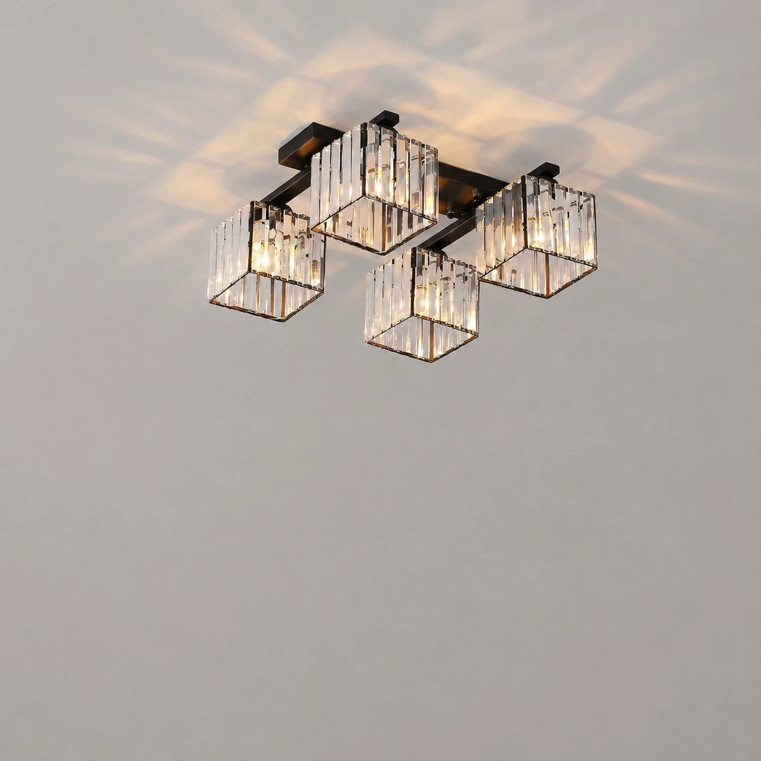 Kristy Modern Flush Mount Ceiling Light, Black/Gold - Lumpaz