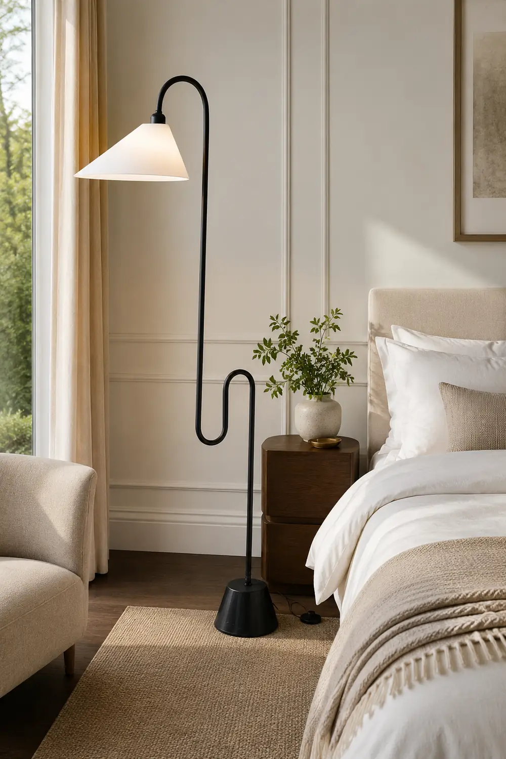 Salgado Postmodern Metal Curved Floor Lamp - Lumpaz