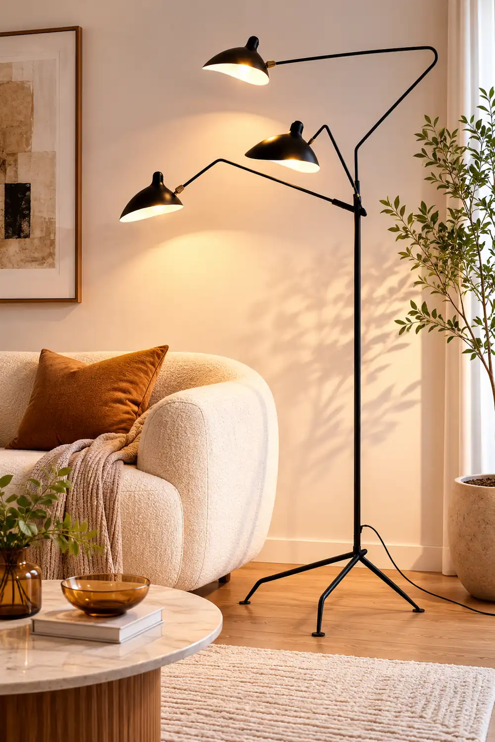 Schmitt Industrial Floor Lamp, 1/3 Heads - Lumpaz