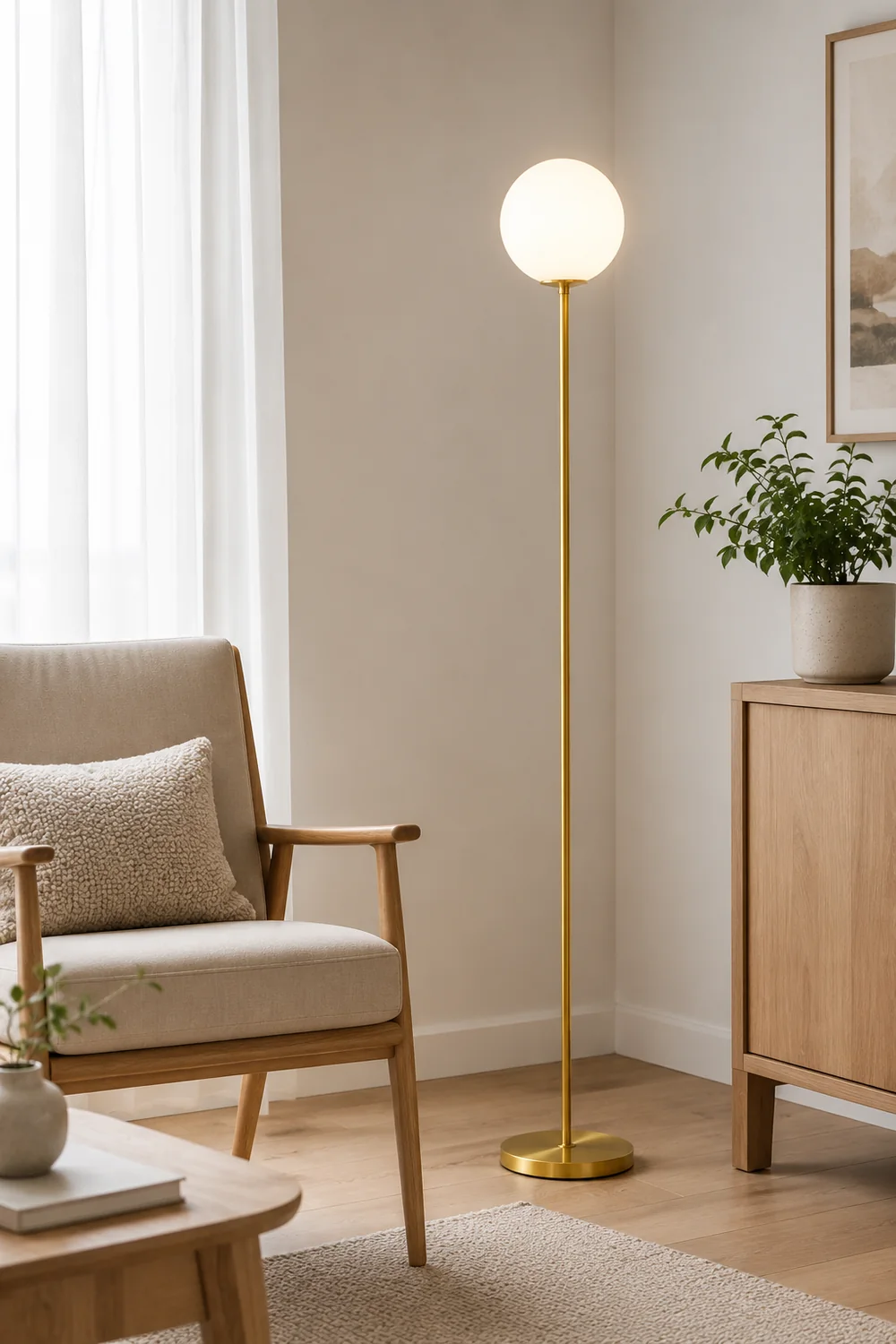 Valentina Simple Single Glass Bubble Floor Lamp - Lumpaz