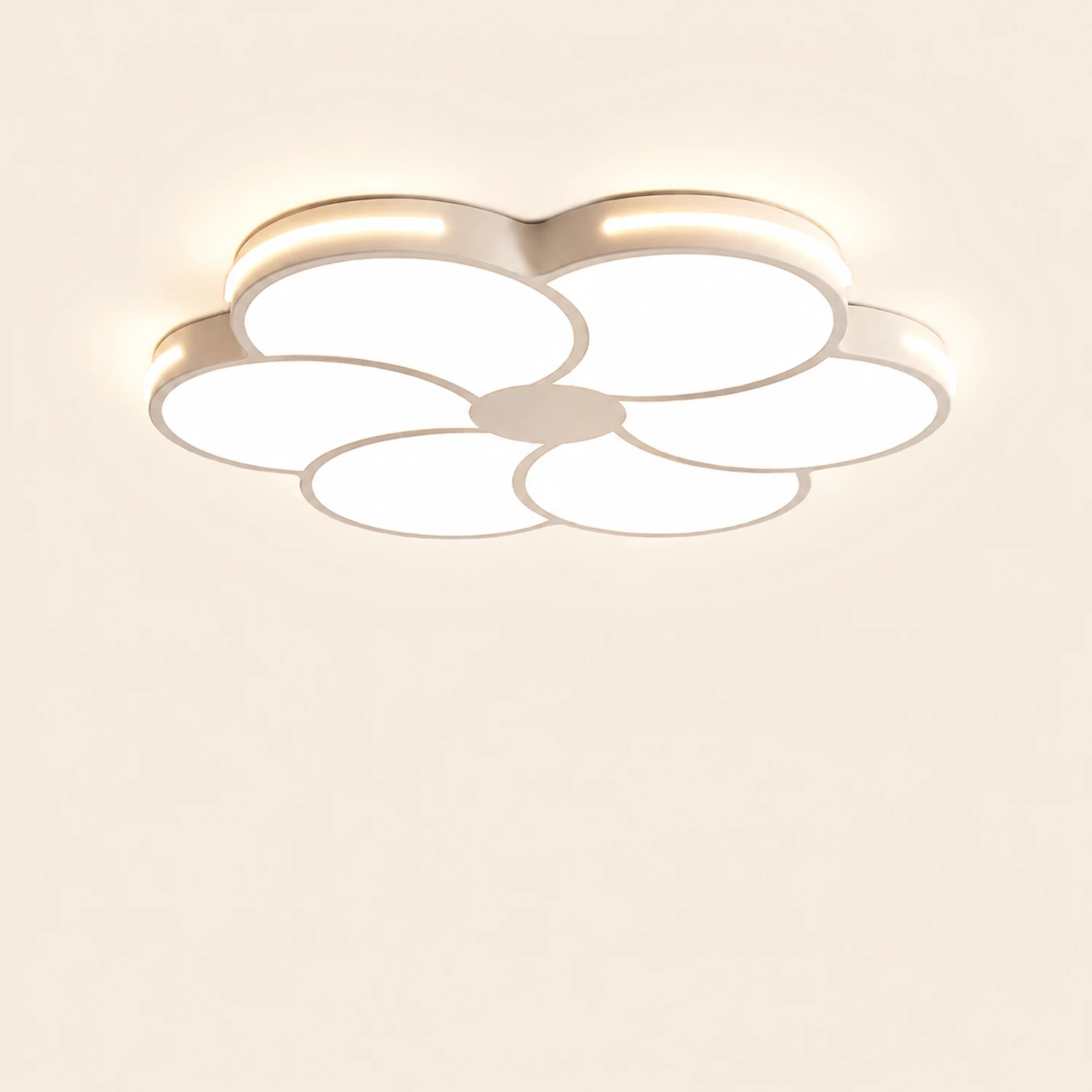 Hana Modern Flower Metal/Acrylic Flush Mount Ceiling Light, White - Lumpaz