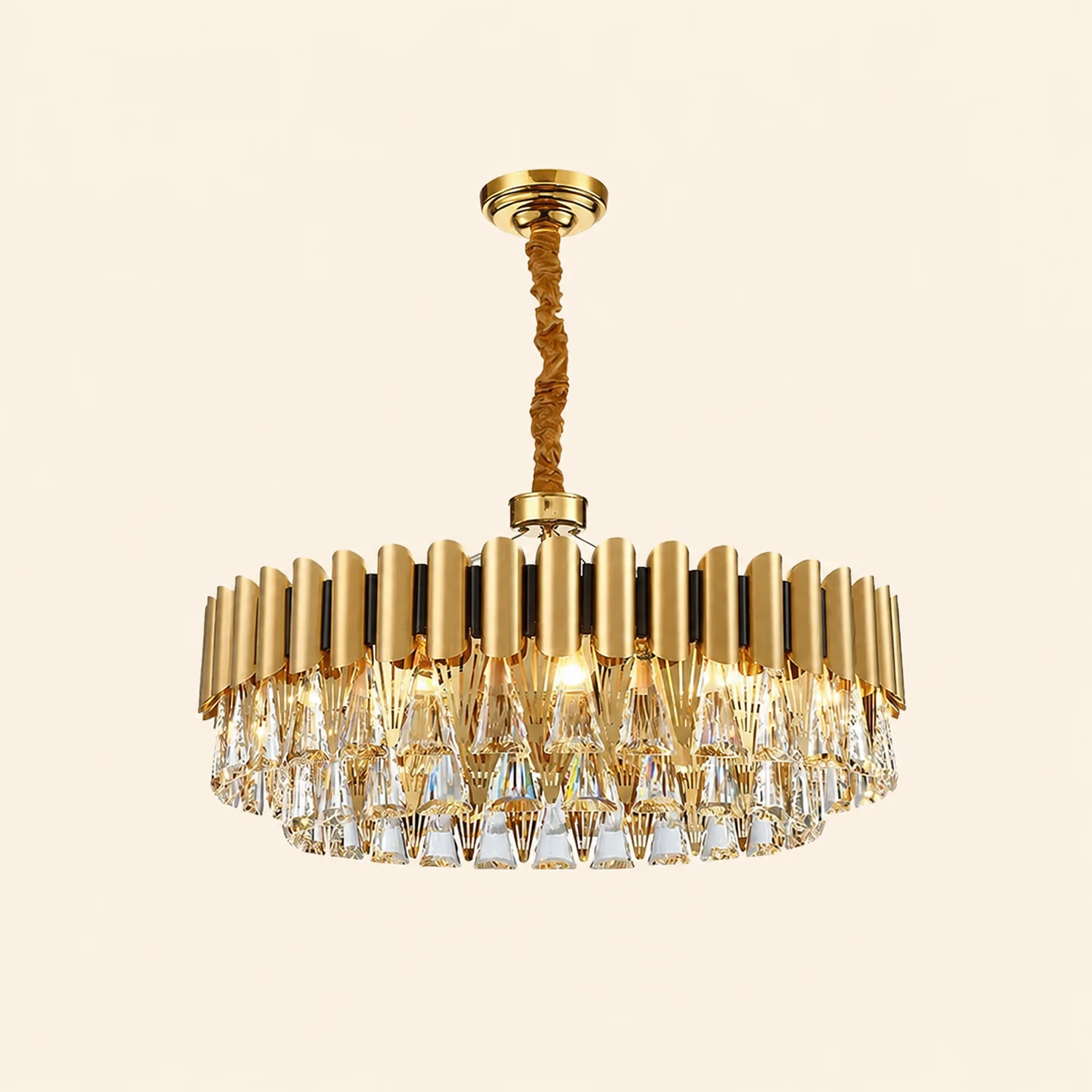 Marilyn Postmodern Nordic Round Gold Crystal Chandelier - Lumpaz