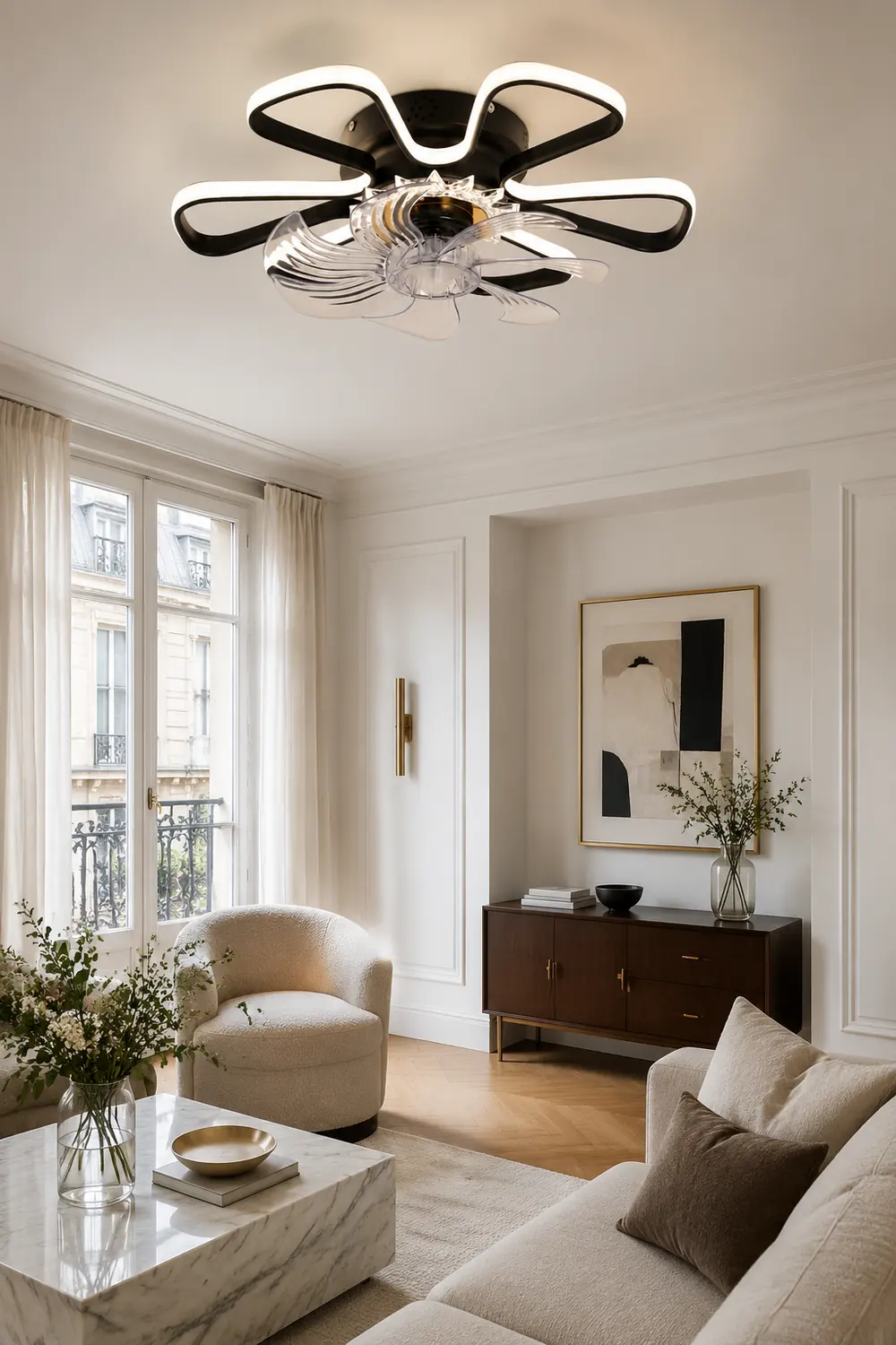 Hana Ceiling Fan with Light, 3 Color, DIA 20" - Lumpaz