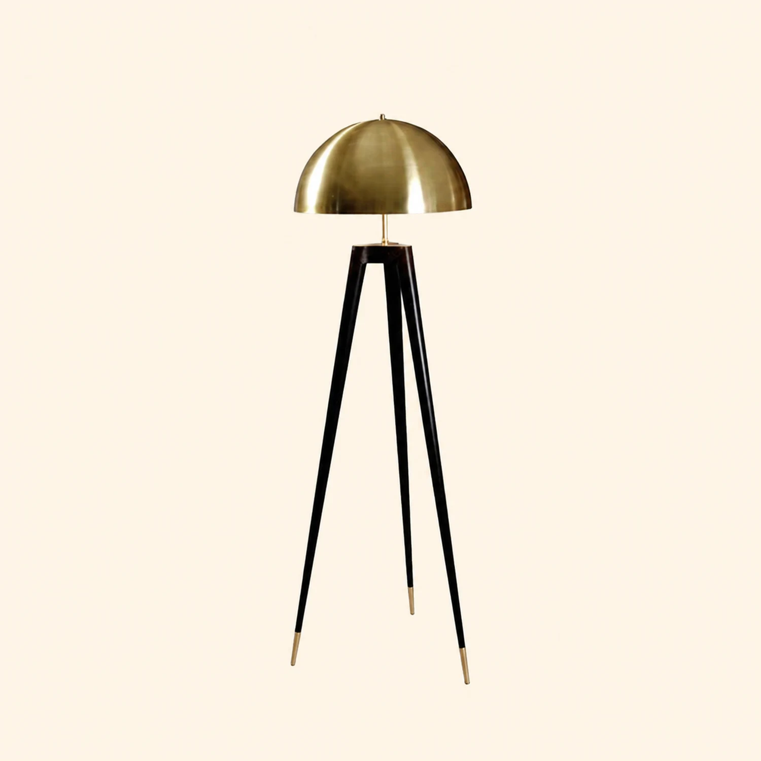 Carins Modern Metal Tripod Floor Lamp, Black/Gold - Lumpaz