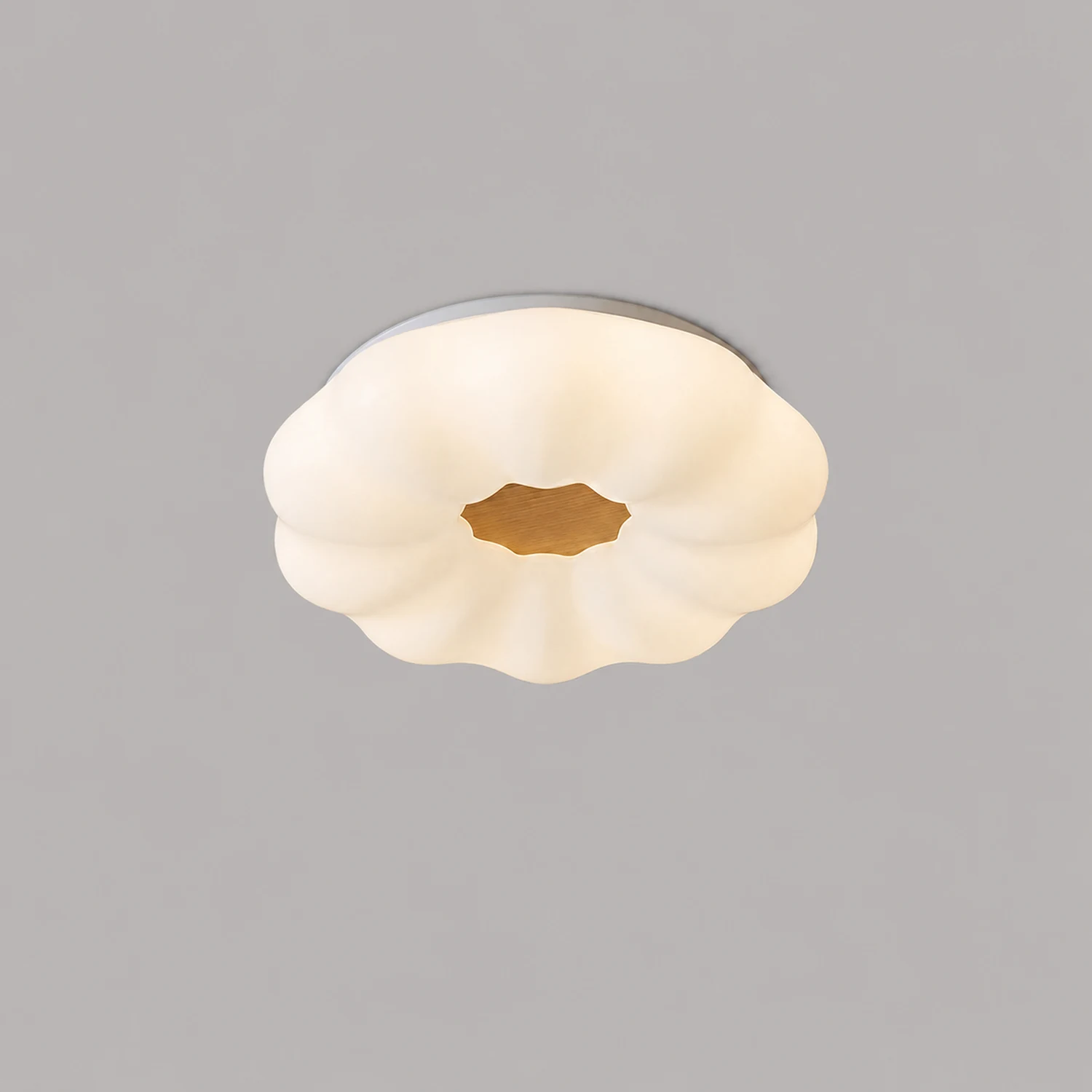 Ozawa Flush Mount Ceiling Light Dimmable, Wooden - Lumpaz