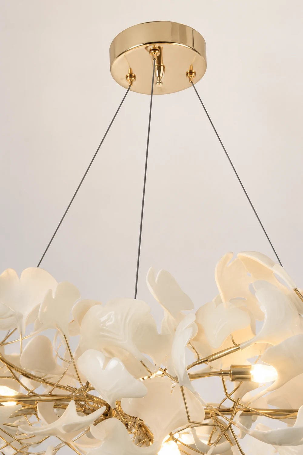 Ophelia Modern Luxury Gold Entryway Chandelier Metal/Ceramics Living Room - Lumpaz