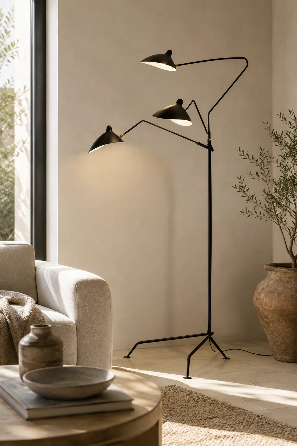 Schmitt Industrial Floor Lamp, 1/3 Heads - Lumpaz