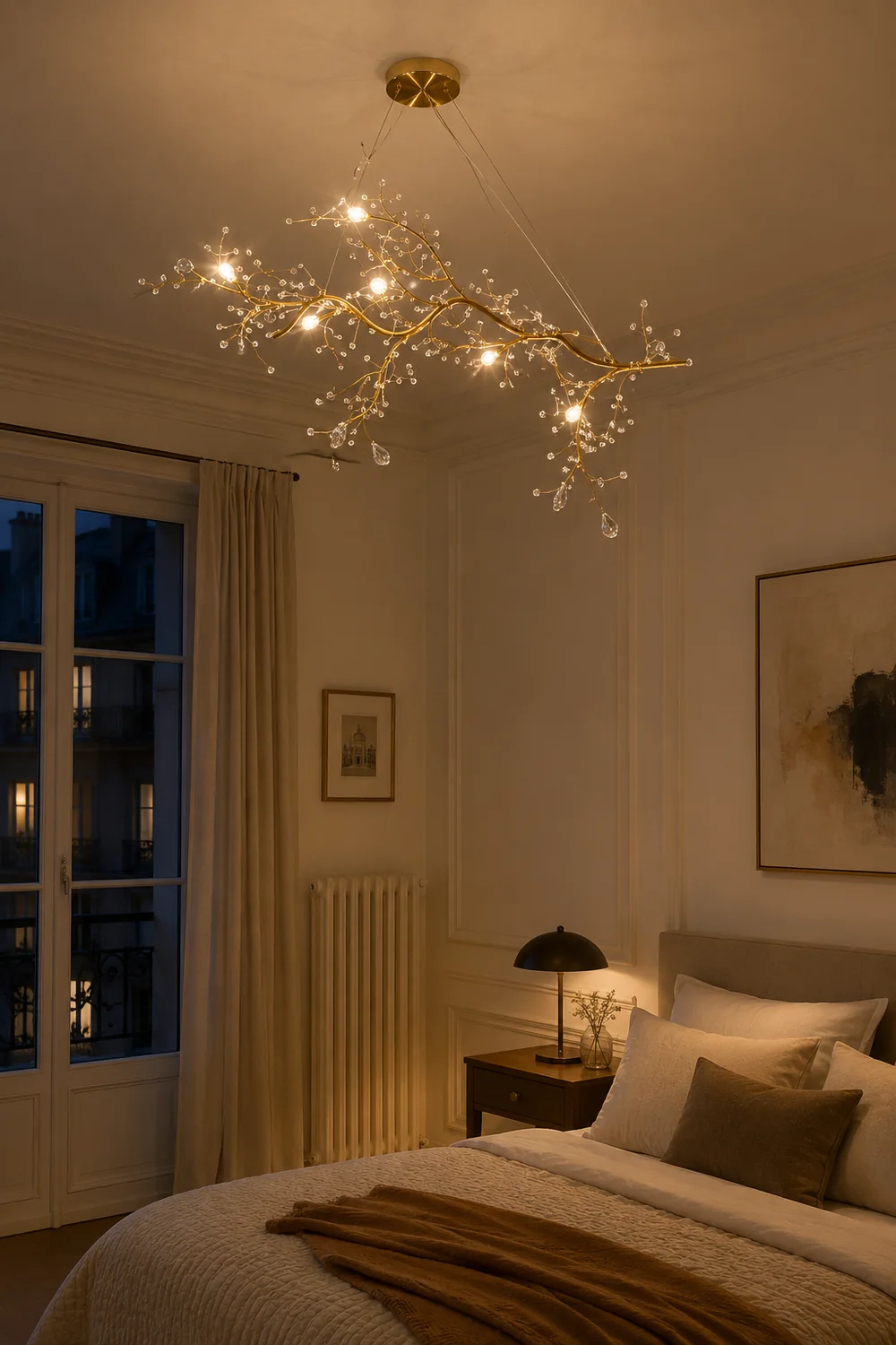 Ophelia Romantic Art Deco Branch Pendant Light Gold/Black/Silver Living Room - Lumpaz