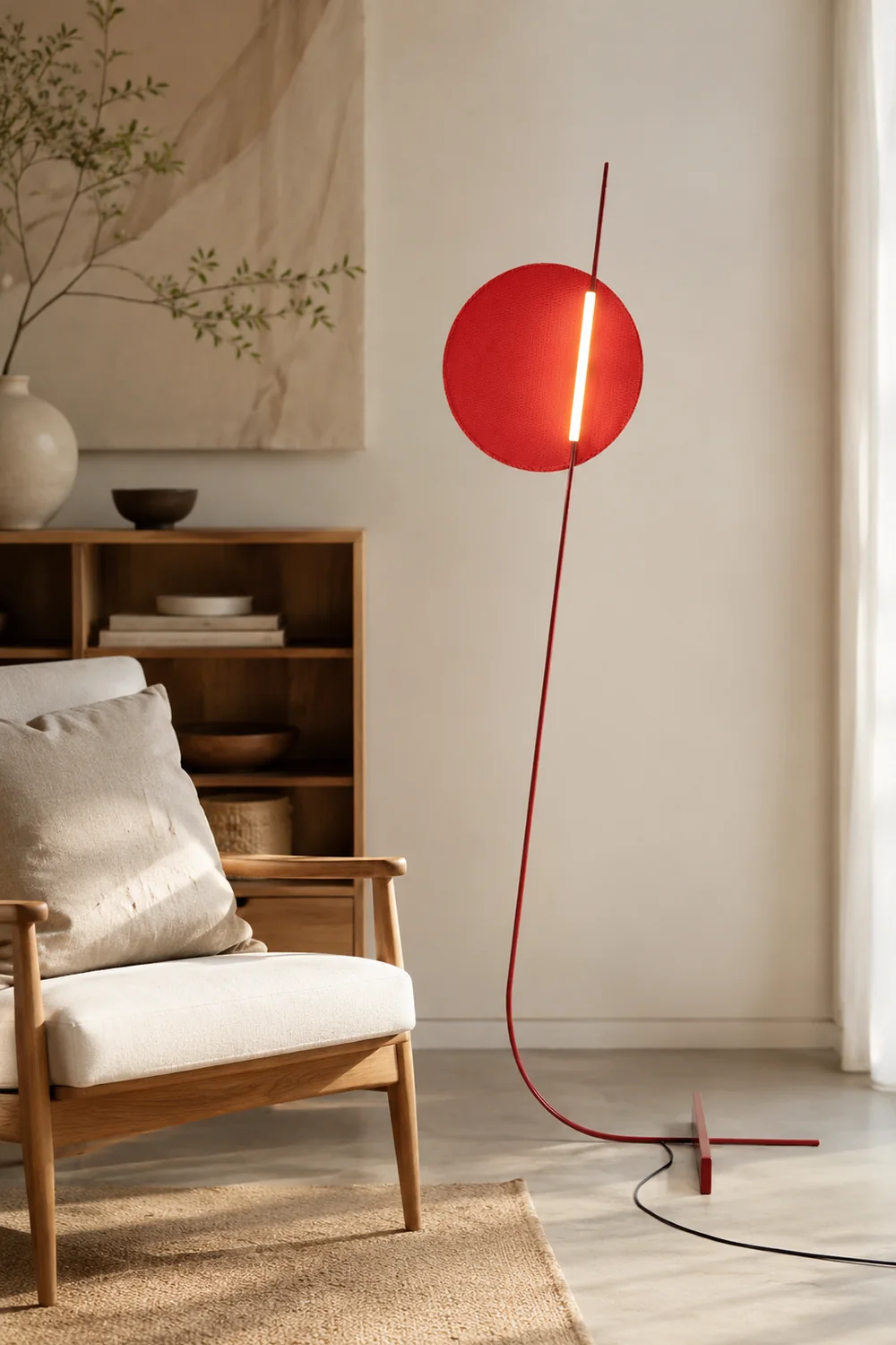 Elif Floor Lamp Blood Moon Postmodern, Metal, Red, Bedroom - Lumpaz