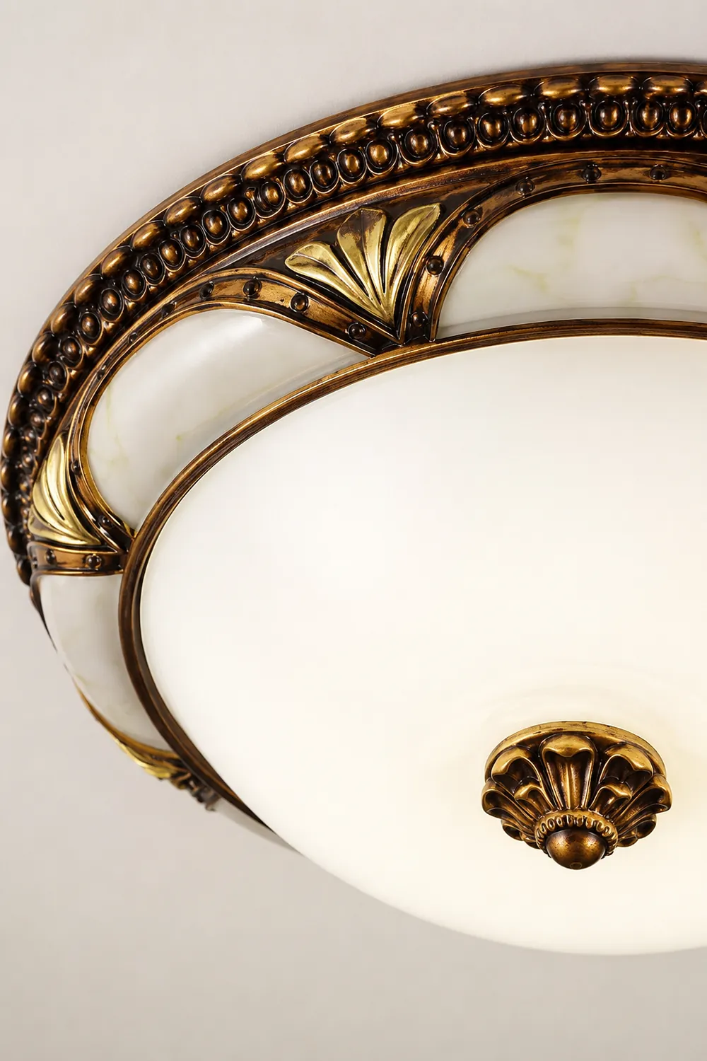 Alessio Floral Retro Flush Mount Ceiling Light Antique Brass Living Room - Lumpaz