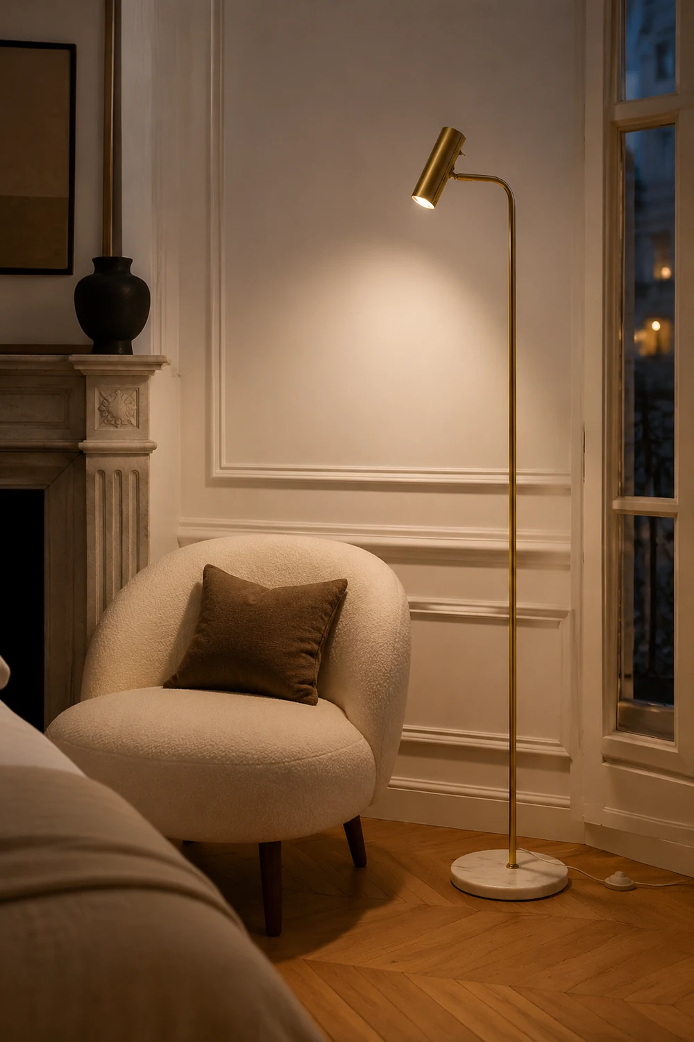 Freja Floor Lamp Vertical Modern/Minimalist, Metal, Multi-Color, Bedroom - Lumpaz