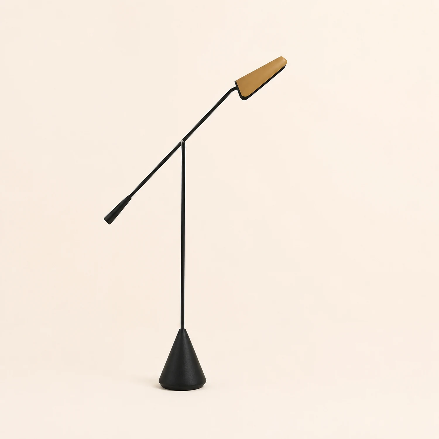 Salgado Minimalist Triangle Head LED Floor Lamp, Marble & Metal - Lumpaz