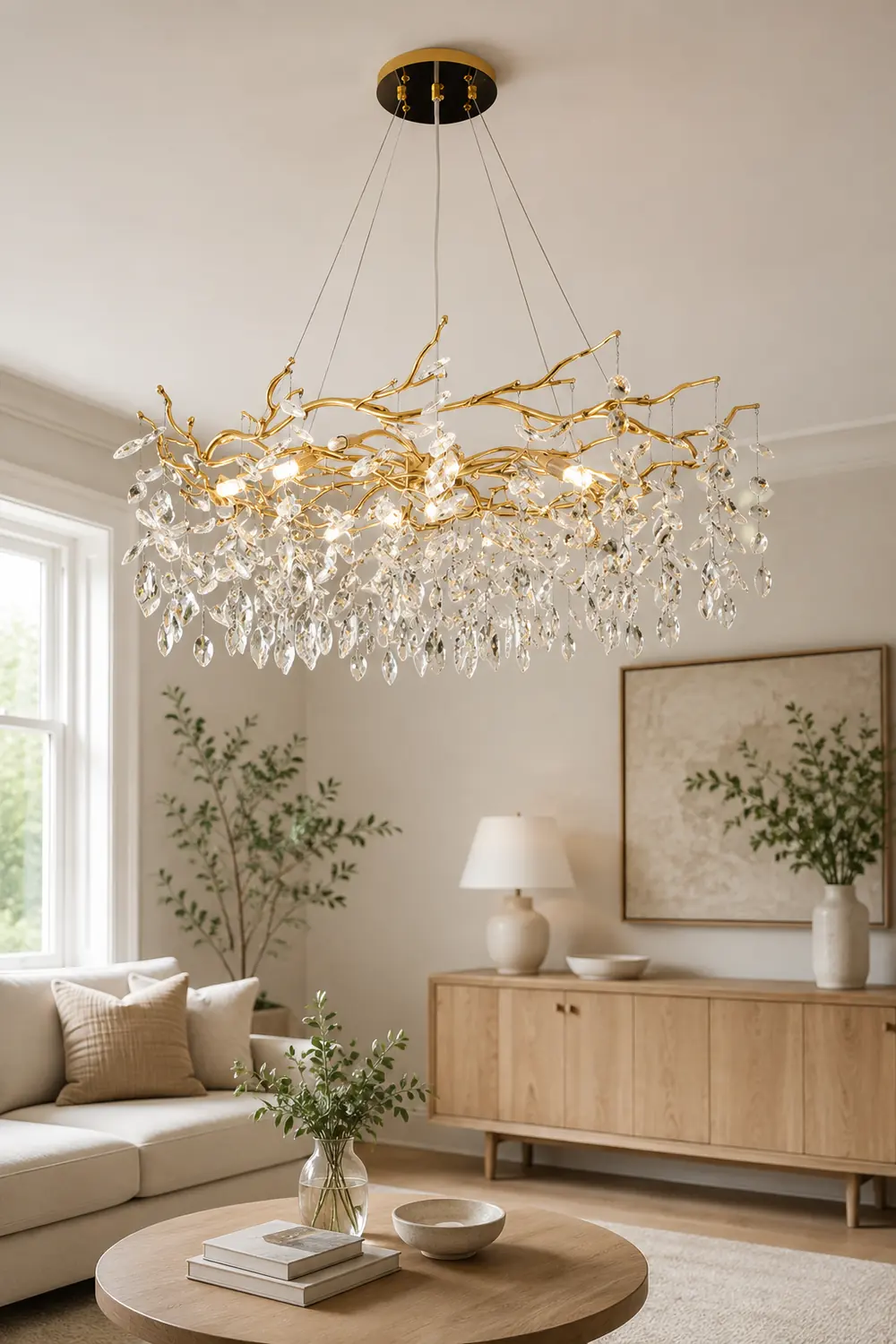Marilyn Contemporary Gold Glass Crystal Chandelier - Lumpaz