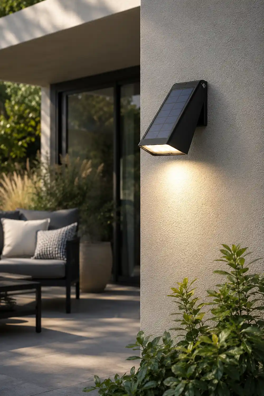 90° Adjustable Intelligent LED Waterproof Black Modern Solar Wall Lights - Lumpaz
