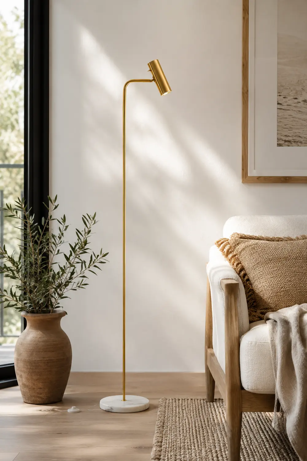 Freja Floor Lamp Vertical Modern/Minimalist, Metal, Multi-Color, Bedroom - Lumpaz