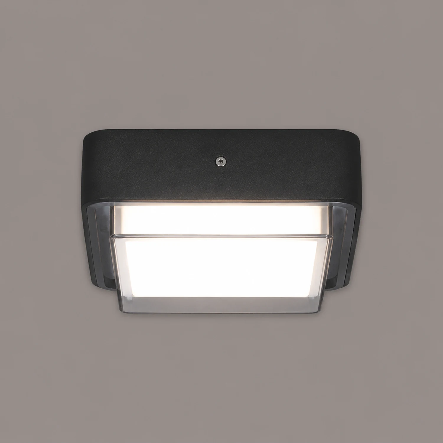 Orr Modern Flush Mount Ceiling Light, Metal/Acrylic, Square/Round, Black/Brown - Lumpaz
