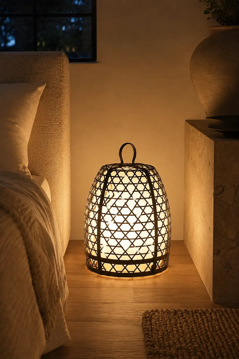 Alessio Retro Cage Shaped Metal Acrylic Floor Lamp - Lumpaz
